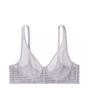 Victoria’s Secret Unlined Plunge Bra | Sheer Mesh | Strappy Sides | Size: 32DD